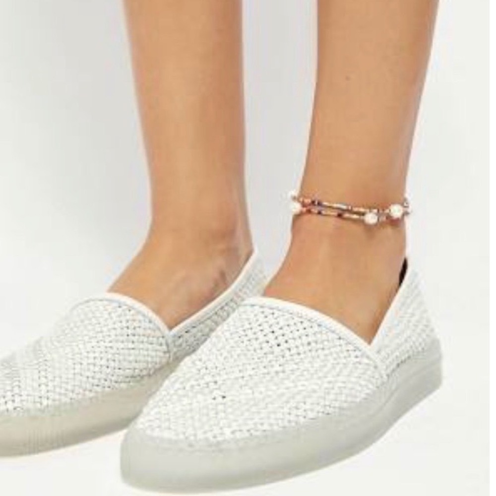 Free People SANTORINI Woven‎ Leather Slip On Sneakers Size 40 EU